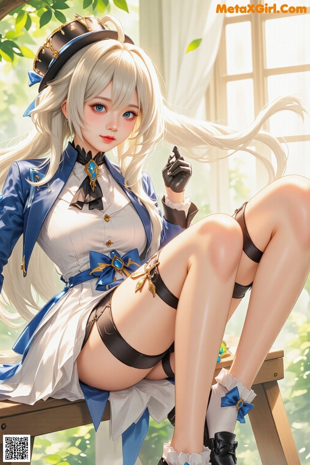 A woman sitting on top of a wooden bench.